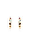 Lively Rainbow Crystal Hoop Earrings