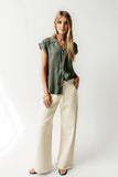 Poppy Collared Blouse in Green FINAL SALE