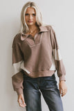 Harbor Knit Quarter Zip in Brown FINAL SALE