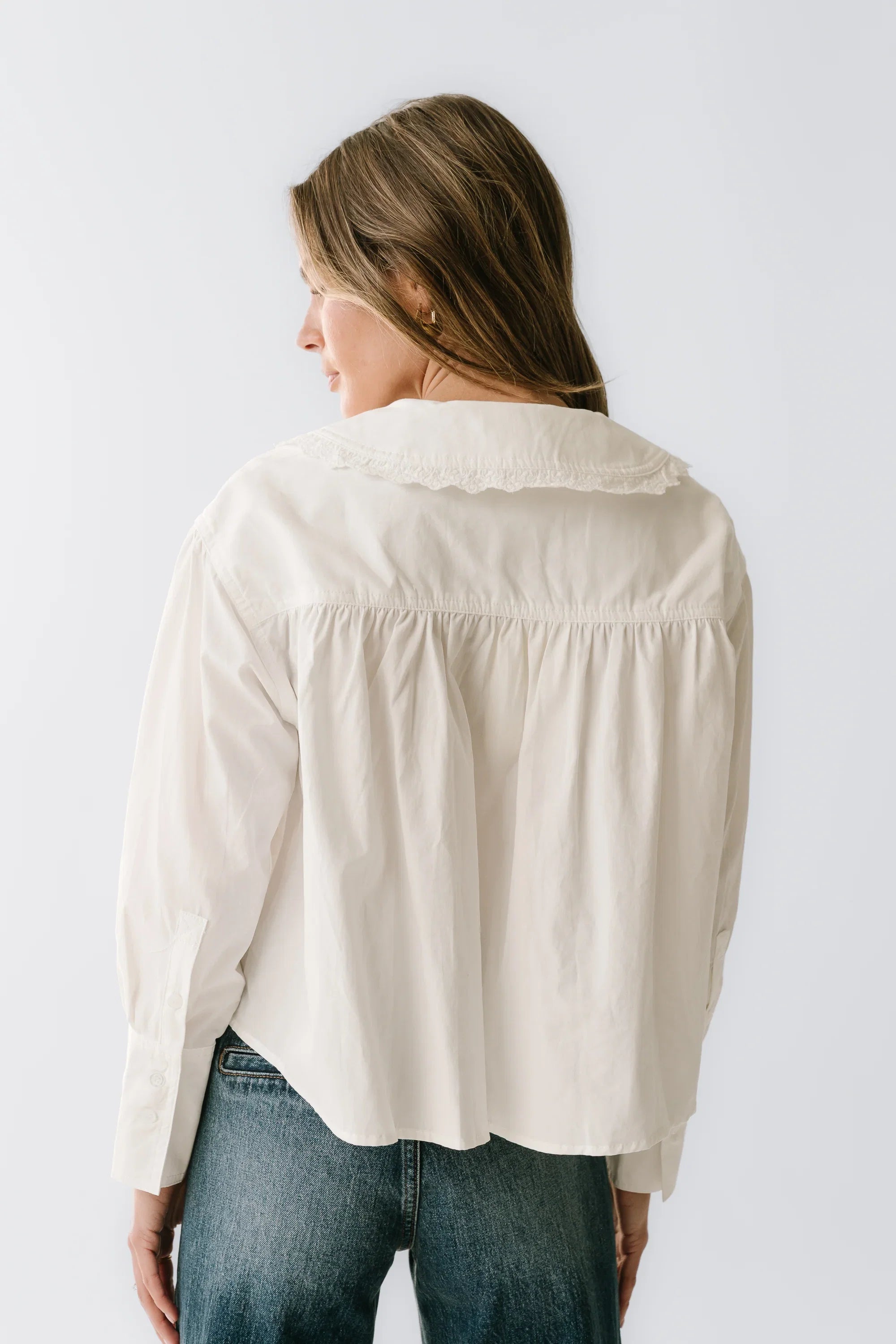 Amelia Collared Blouse in White