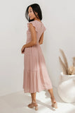Declan Midi Dress in Blush FINAL SALE