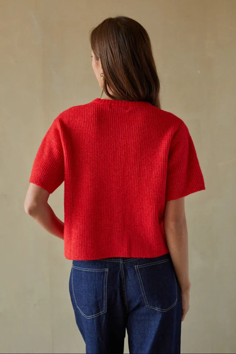 Gabriette Ribbed Knit Cardigan