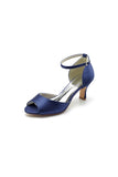 Peep Toe One strap Buckle Chunky Heel Pumps