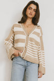 Yannah Striped Cardigan in Camel FINAL SALE