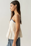 Mckell Peplum Tank Top in Natural