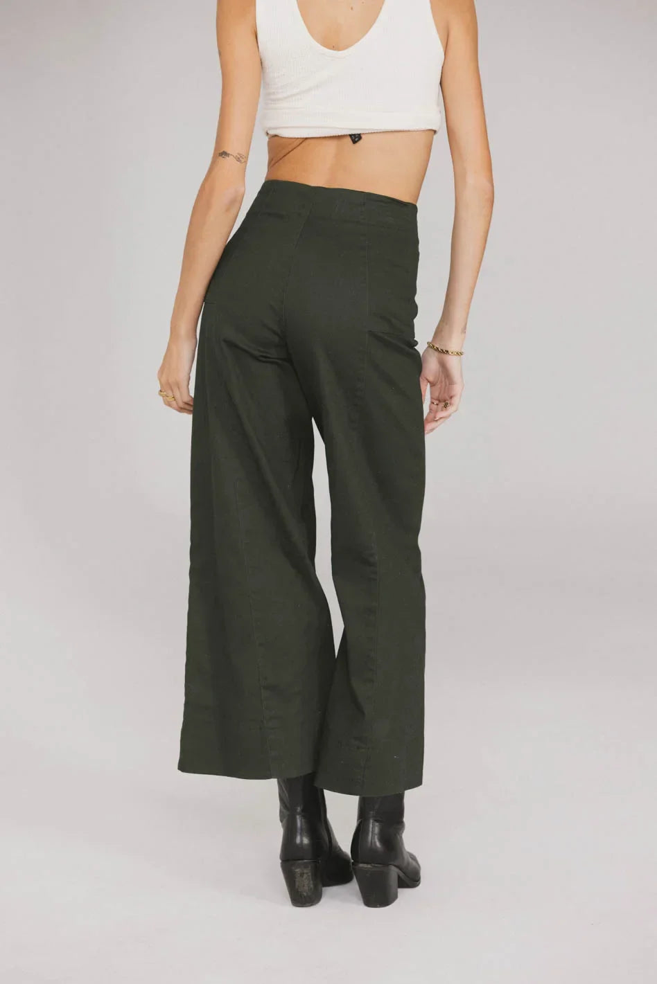 Aspen Wide Leg Pants in Hunter Green FINAL SALE