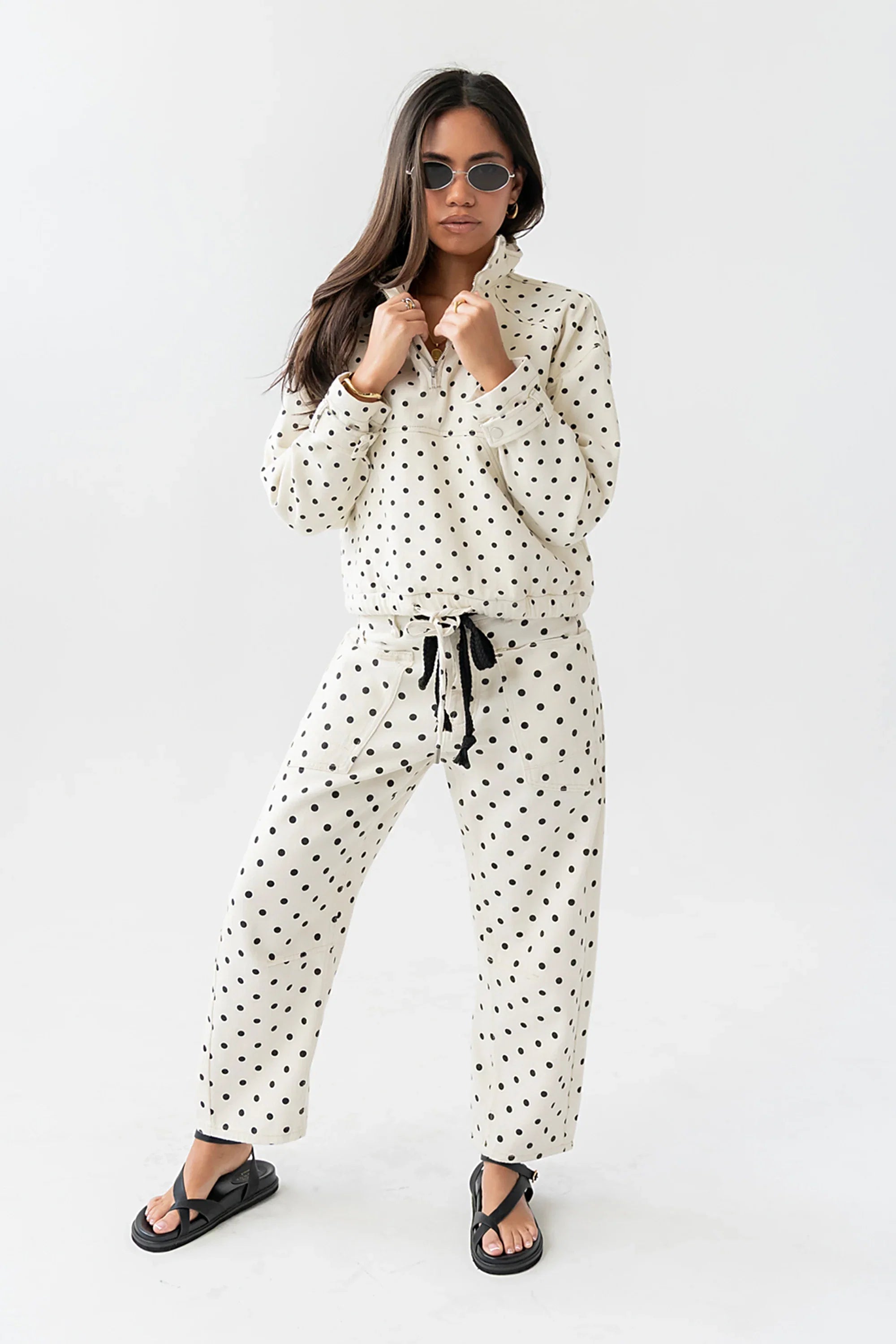 PREORDER Priya Polka Dot Barrel Jeans