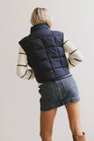 Bellese Quilted Puffer Vest in Navy FINAL SALE