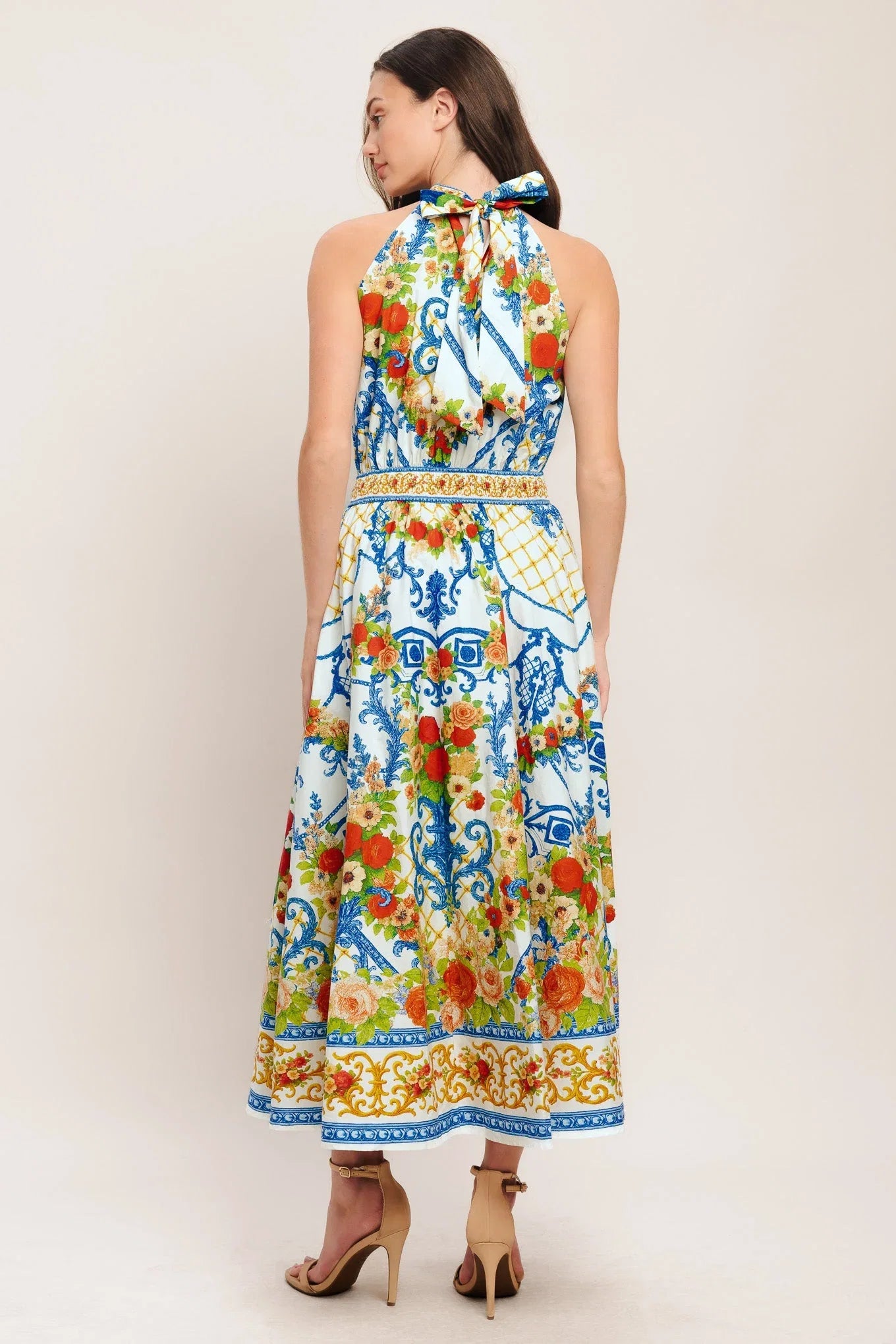 CERAMIC FLORA PRINTED MIDI DRESS