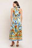 CERAMIC FLORA PRINTED MIDI DRESS