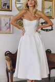 Talullah Midi Dress Off White Mikado Cocktail Dress