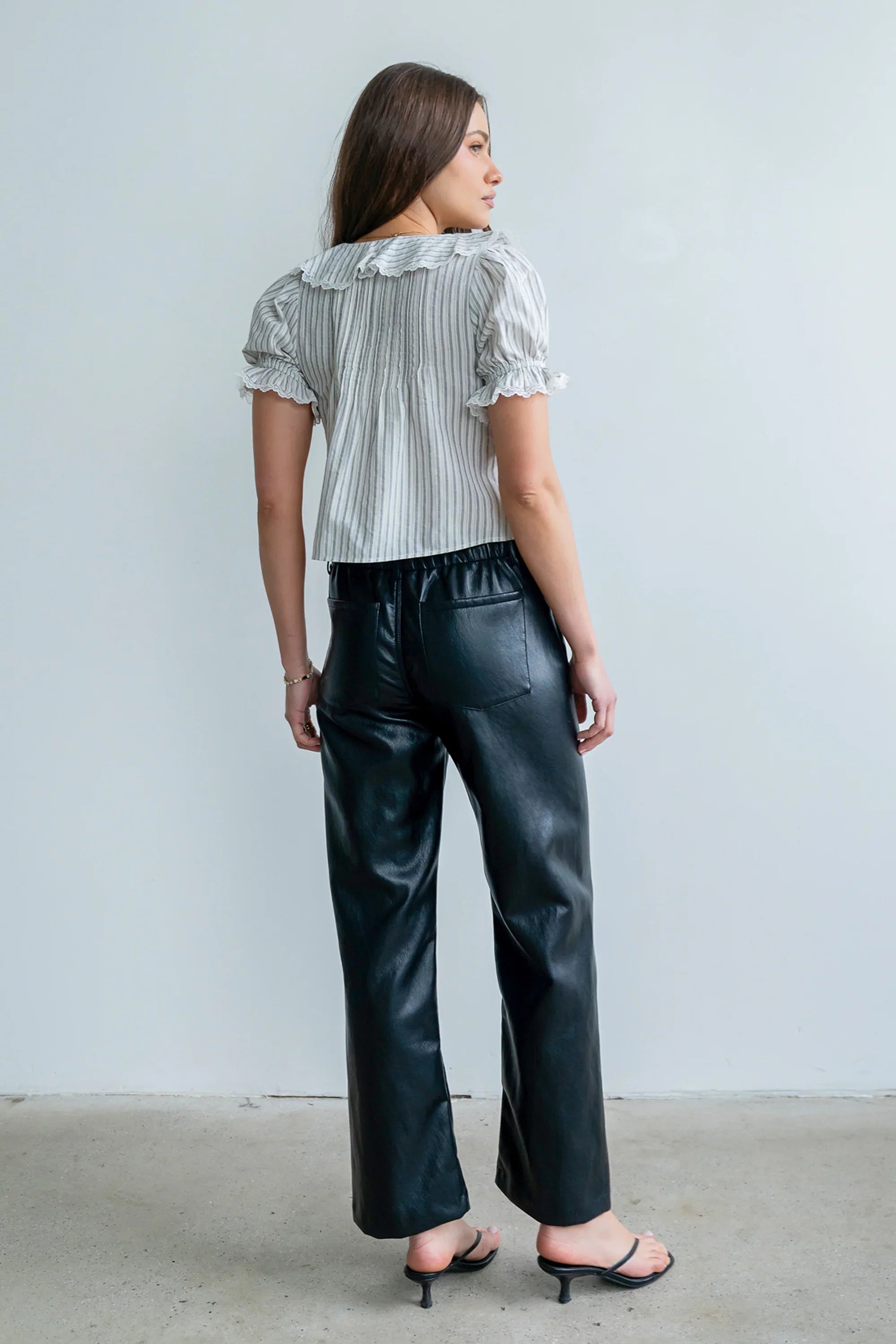 Priya Vegan Leather Wide Leg Pants FINAL SALE
