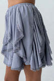 Cole Ruffle Mini Skirt in Light Blue