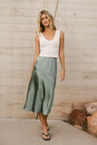 Zada Midi Skirt in Sage FINAL SALE