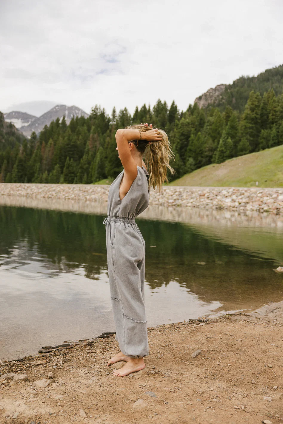 Weekend Warrior Jumpsuit in Grey FINAL SALE