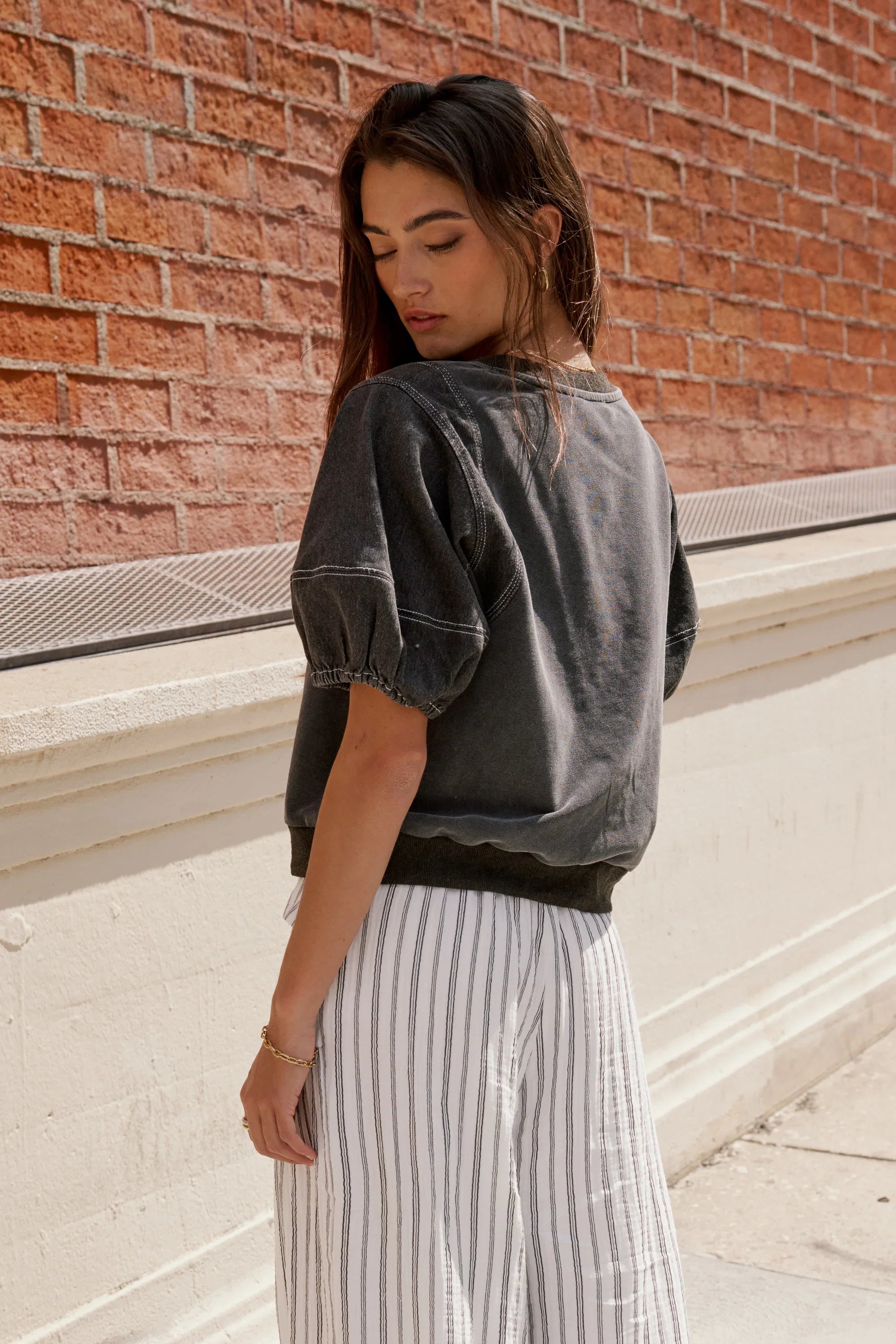 Rory Contrast Top in Black FINAL SALE