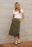 Damon Cargo Skirt in Olive FINAL SALE