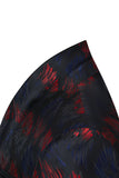 Mens Dark Navy Shawl Lapel Jacquard One Button 2 Piece Guest Suits