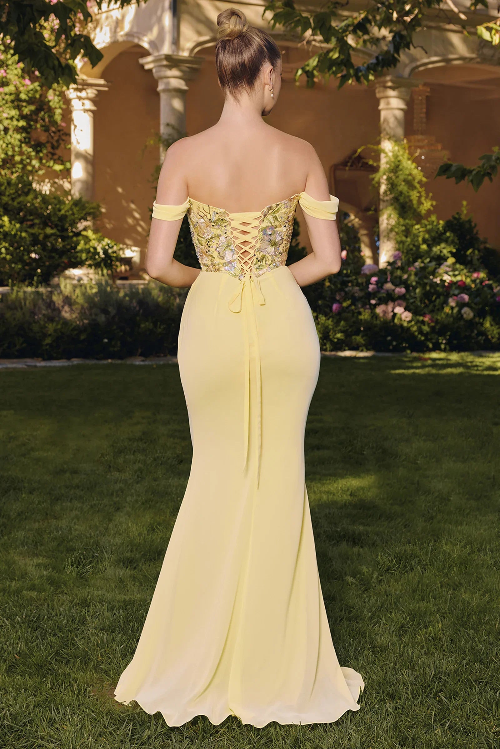 Paulina Gown Floral Embroidered Chiffon Dress