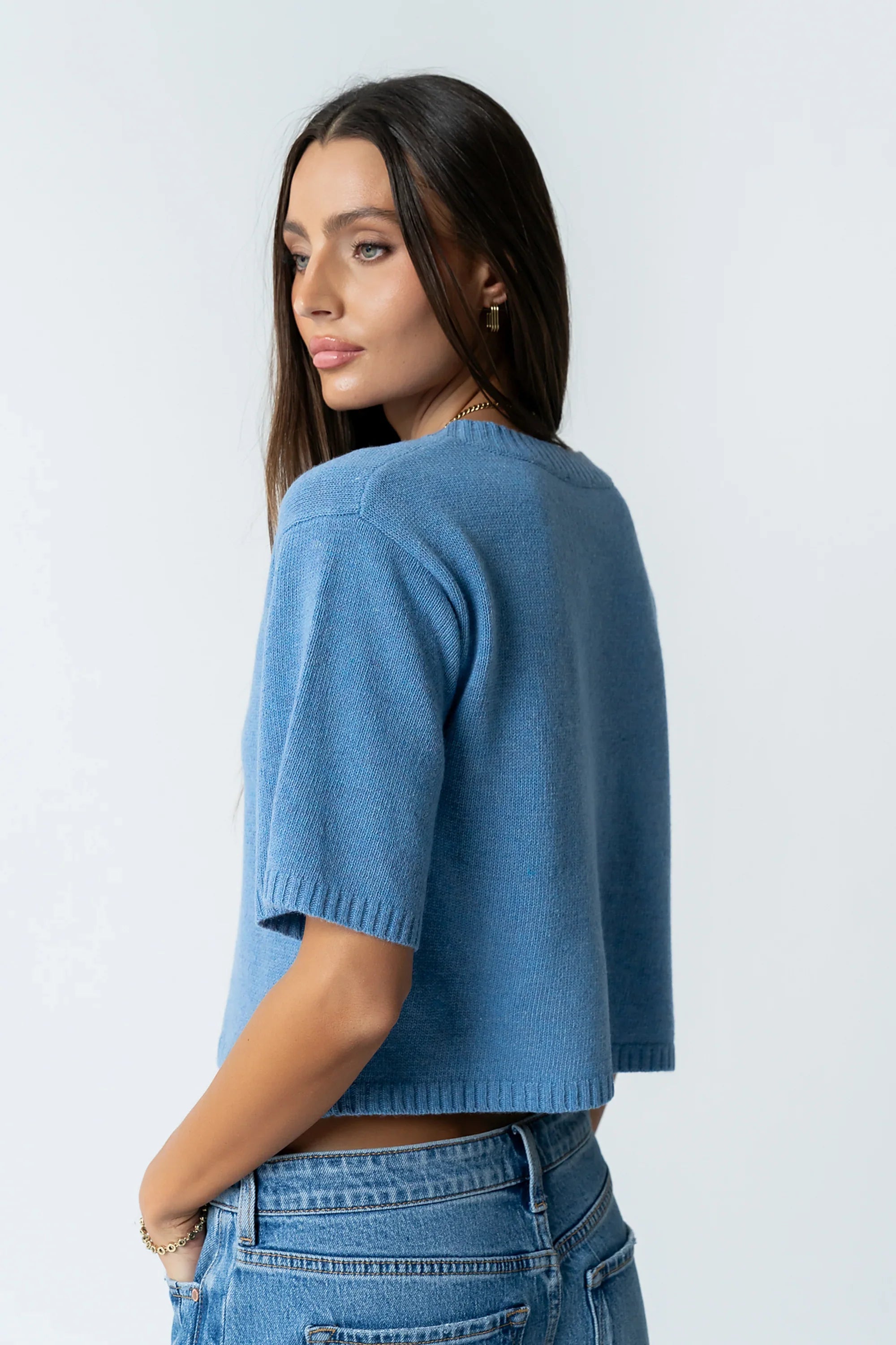 Macey Knit Sweater in Blue