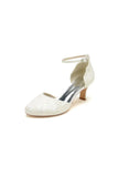 Elegant White Lace High Heels with Hollow out Design