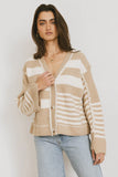 Yannah Striped Cardigan in Camel FINAL SALE