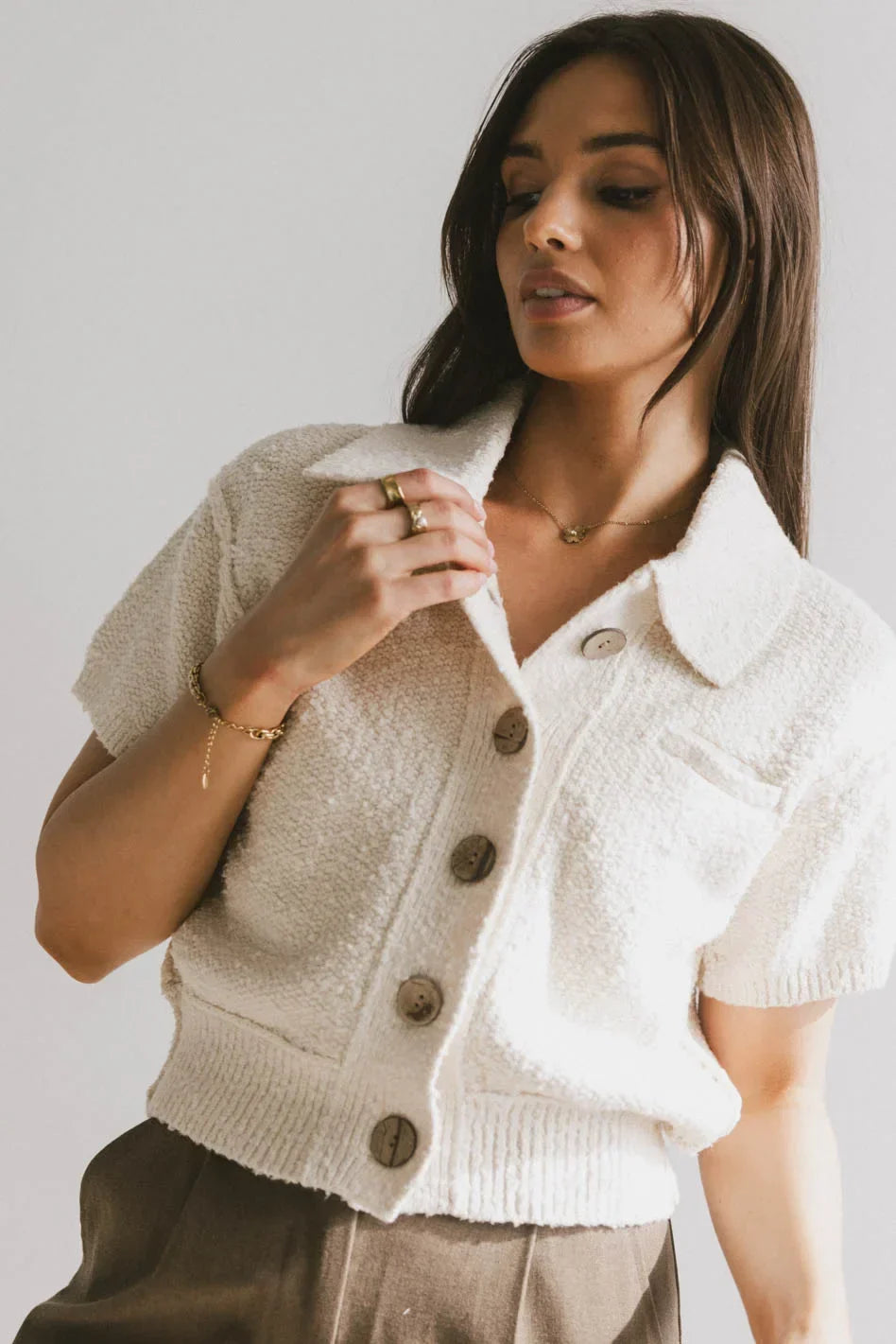 Hayes Knit Cardigan in Cream FINAL SALE