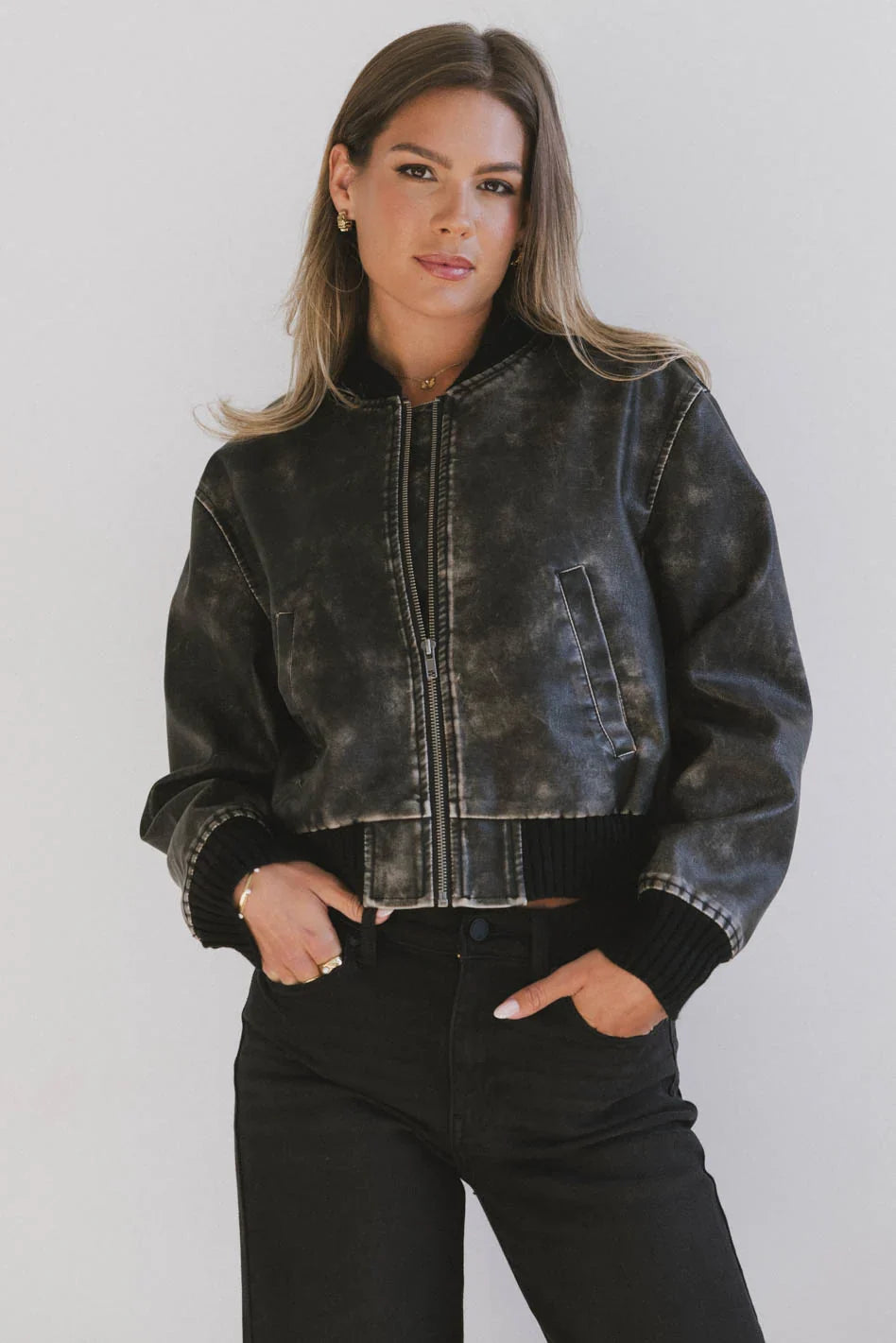 Clarissa Bomber Jacket in Black FINAL SALE