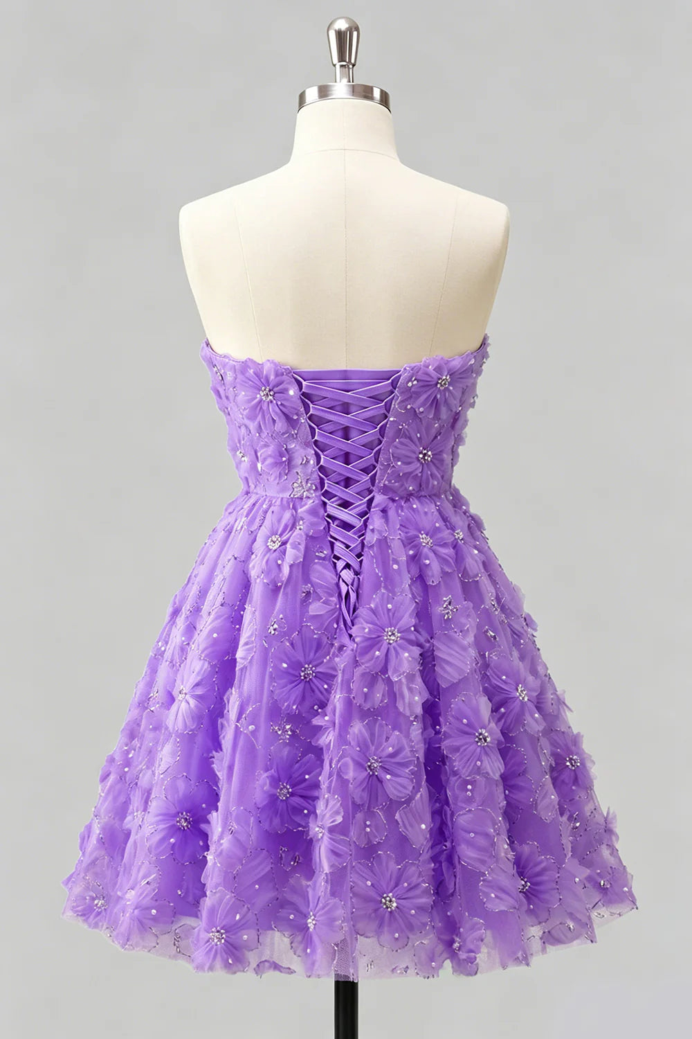 Sage Beaded Strapless A Line Short Homecoming Dress