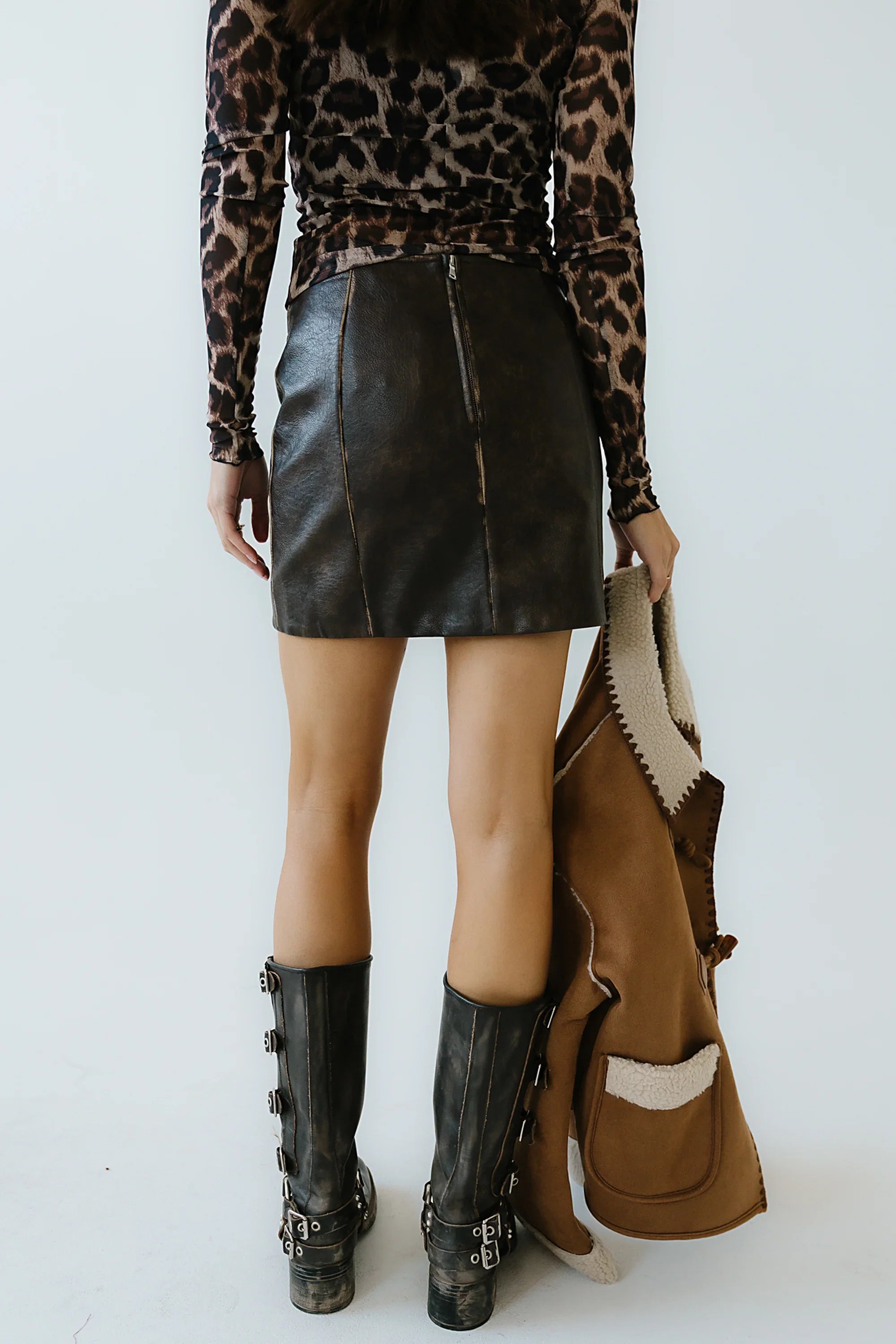 Kelsey Vegan Leather Mini Skirt