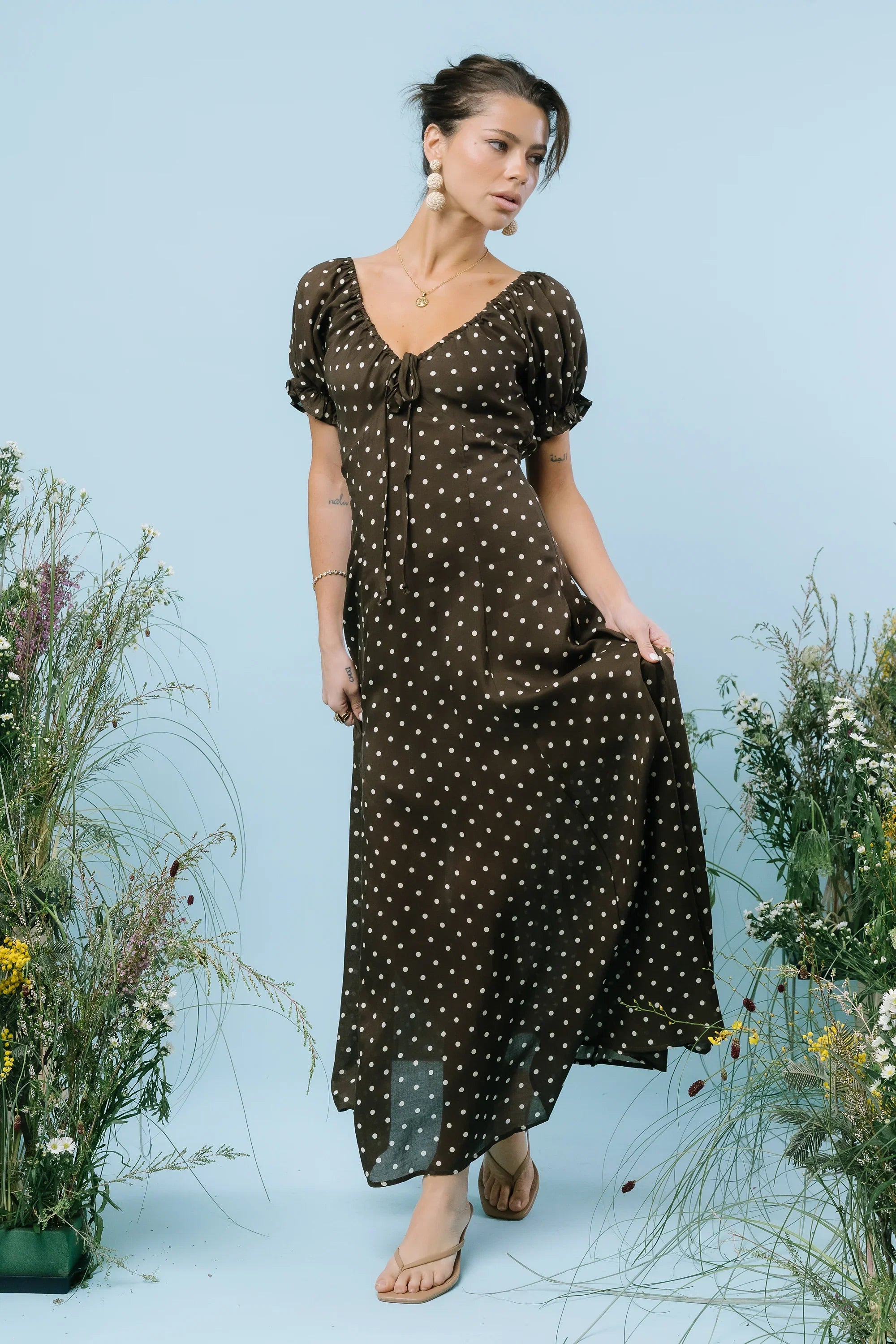 Julianna Polka Dot Maxi Dress