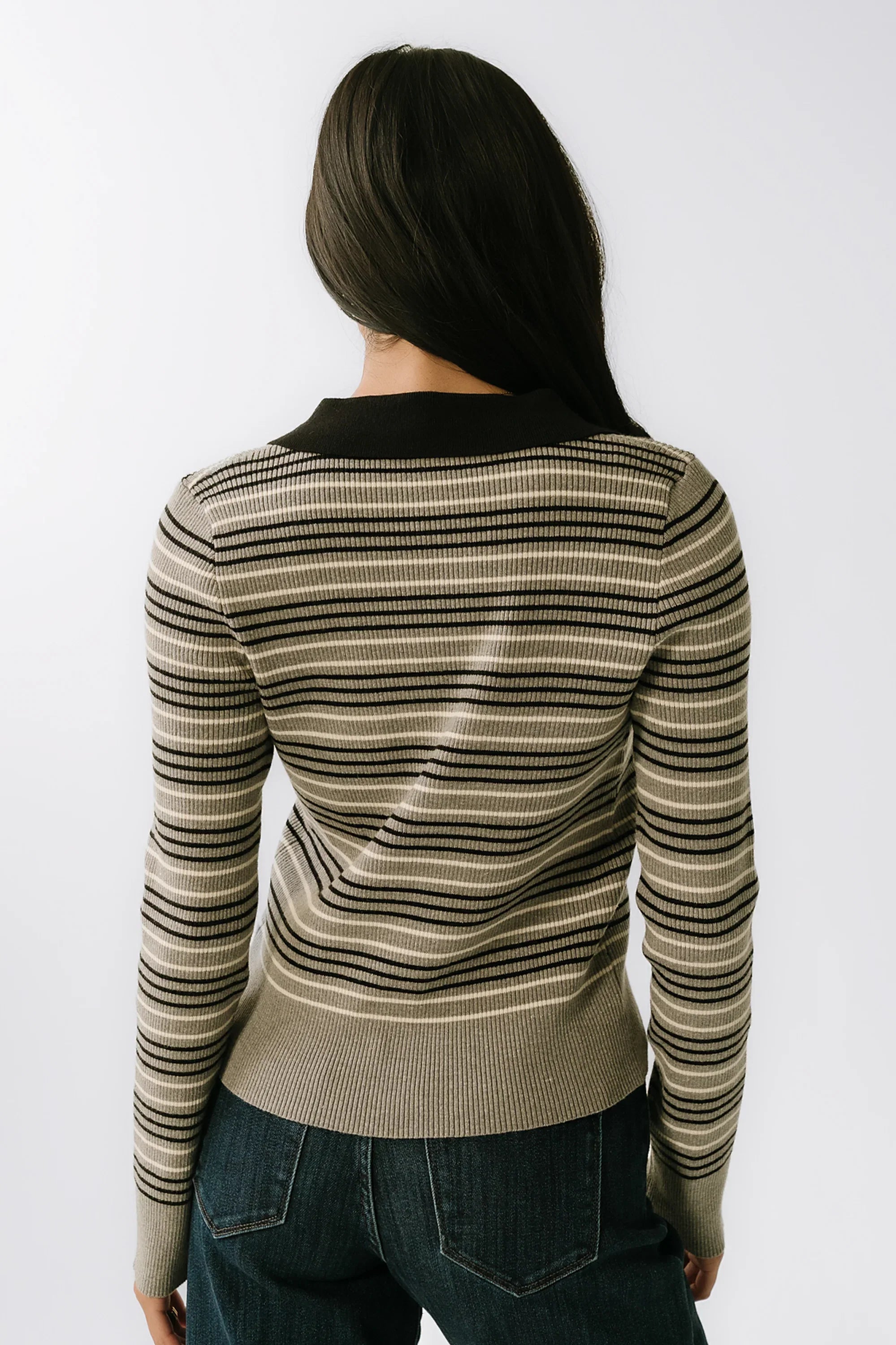 Romero Striped Sweater in Grey