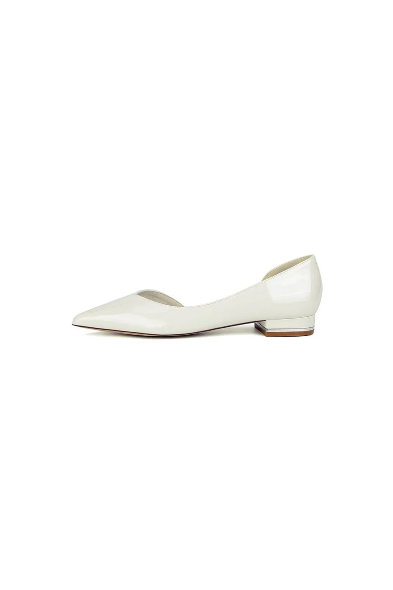Burgundy Pointed Toe Flats with a Sleek Finish