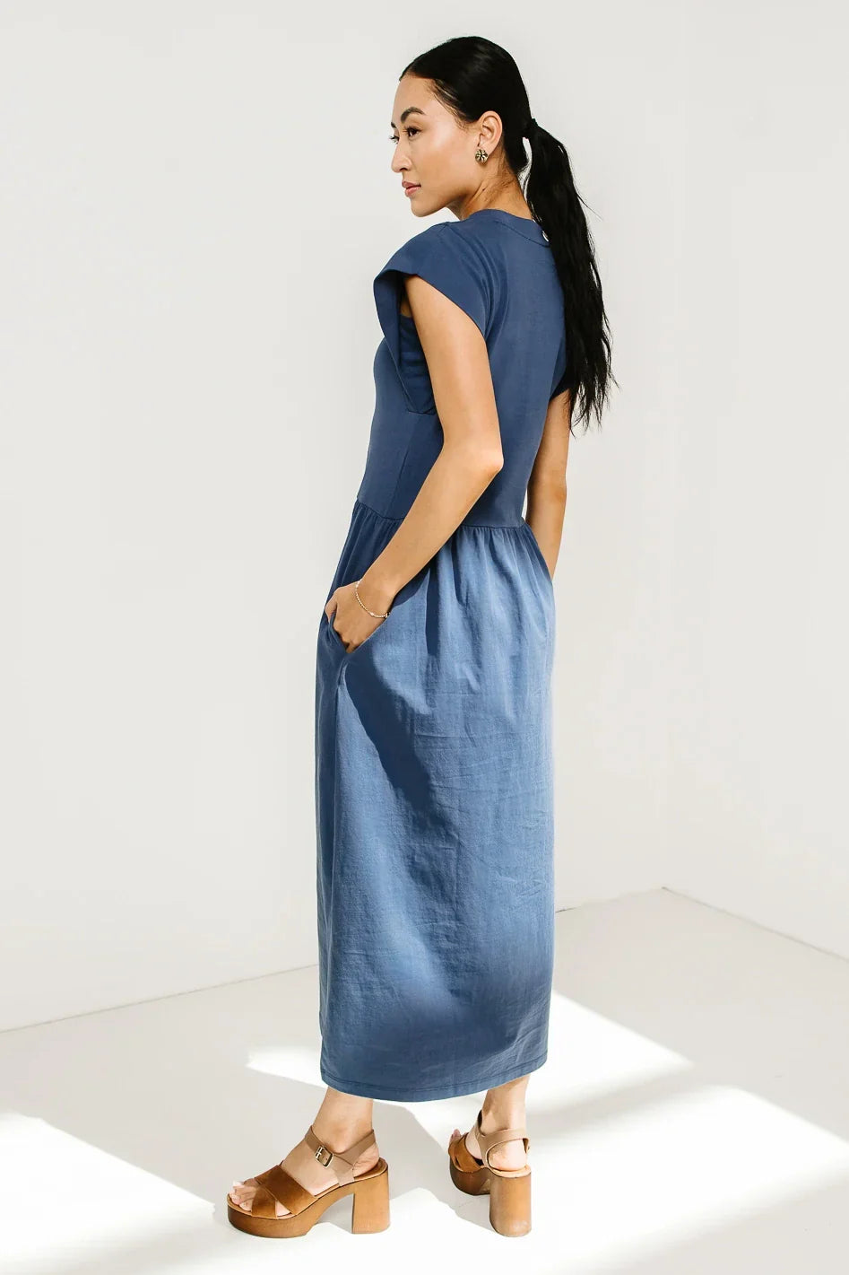 Louie Midi Dress in Indigo FINAL SALE