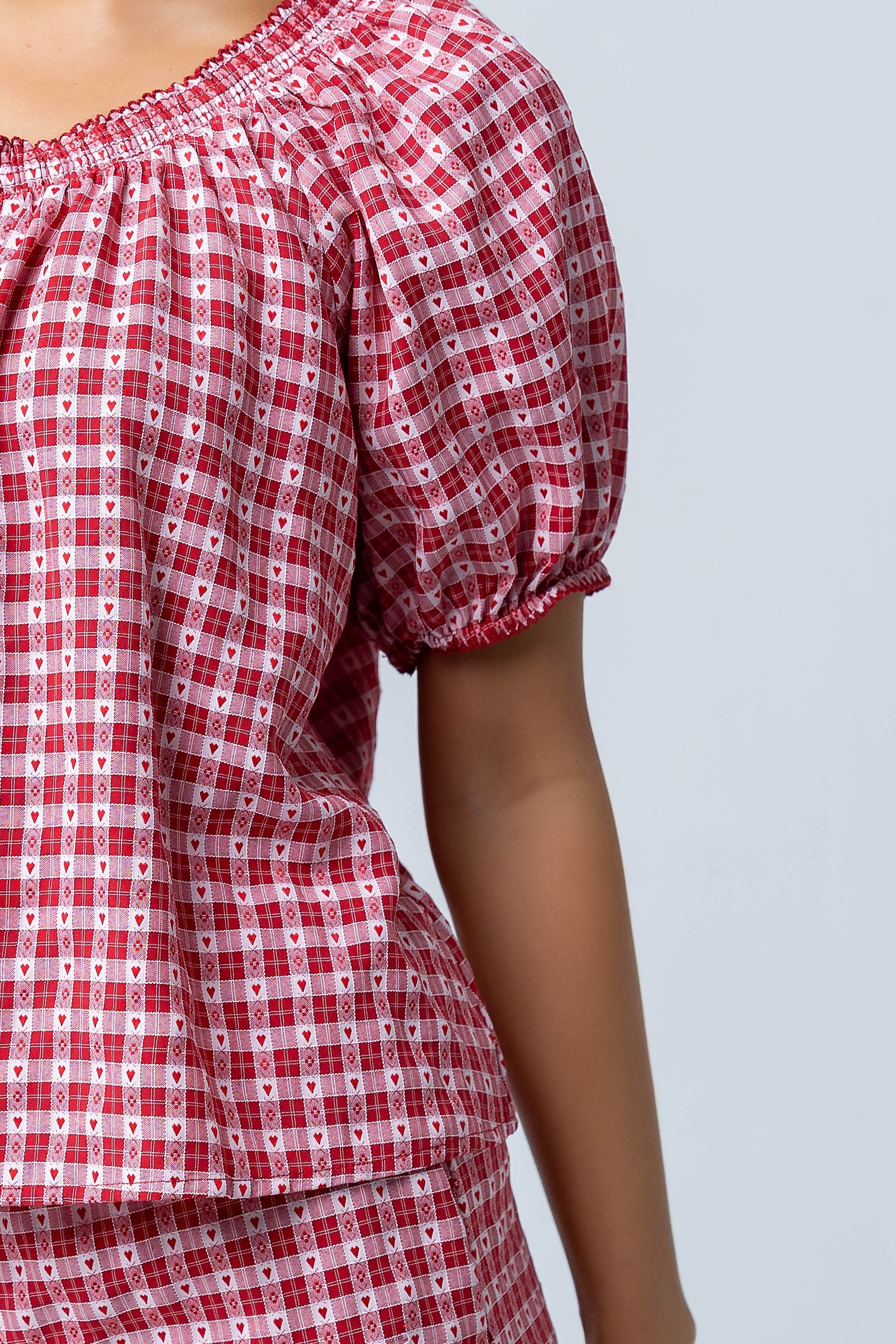 Ambree Gingham Button Up Top