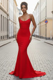 Daris Gown Red Cat Eye Scoop Neckline Dress