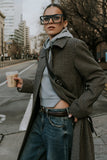 Kourtney Waffle Knit Hoodie in Grey