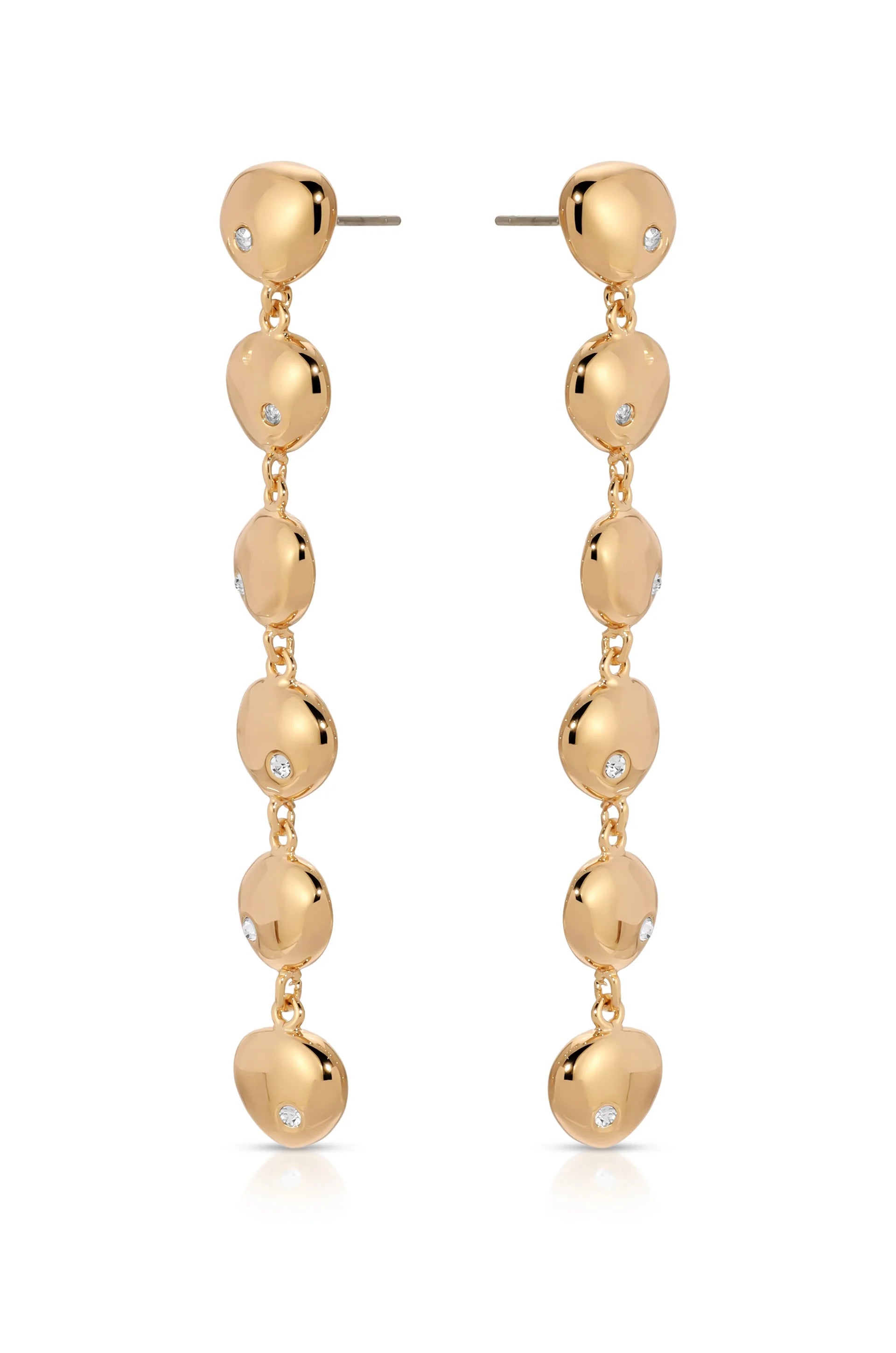 Polished Pebble Linear Dangle Earrings