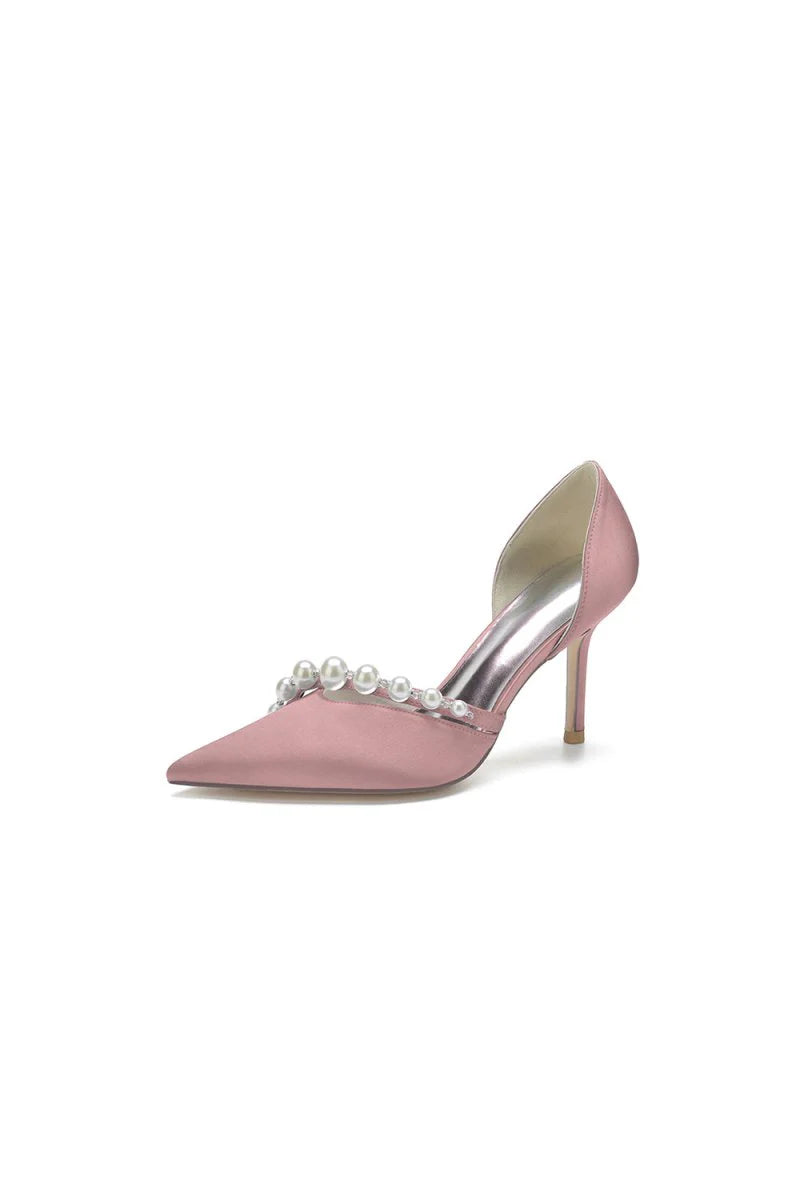 Cocktail Pointed Toe Pearl Heels