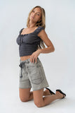Morgan Smocked Top in Navy