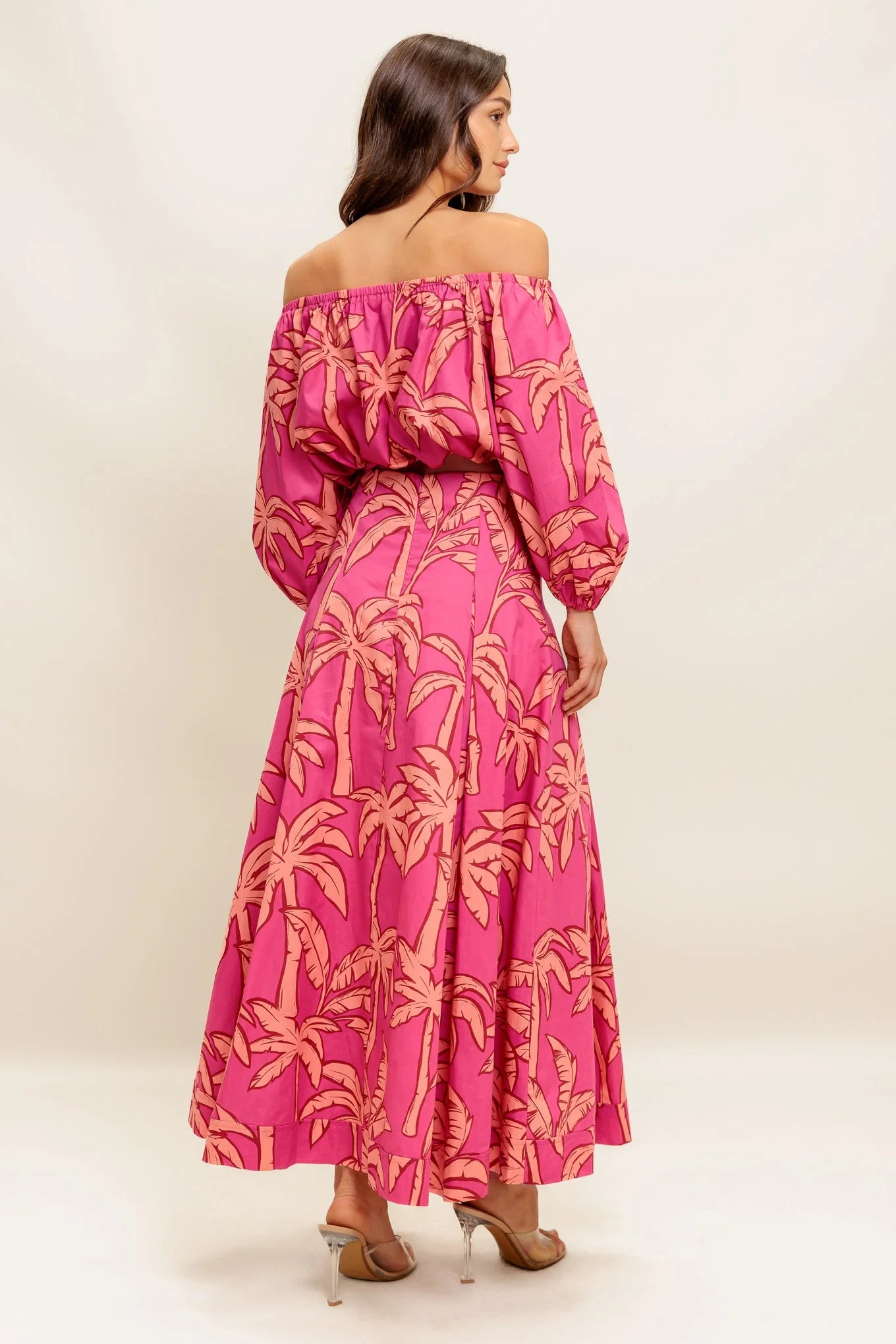 Staci Off Shoulder Top Circle Midi Skirt Set