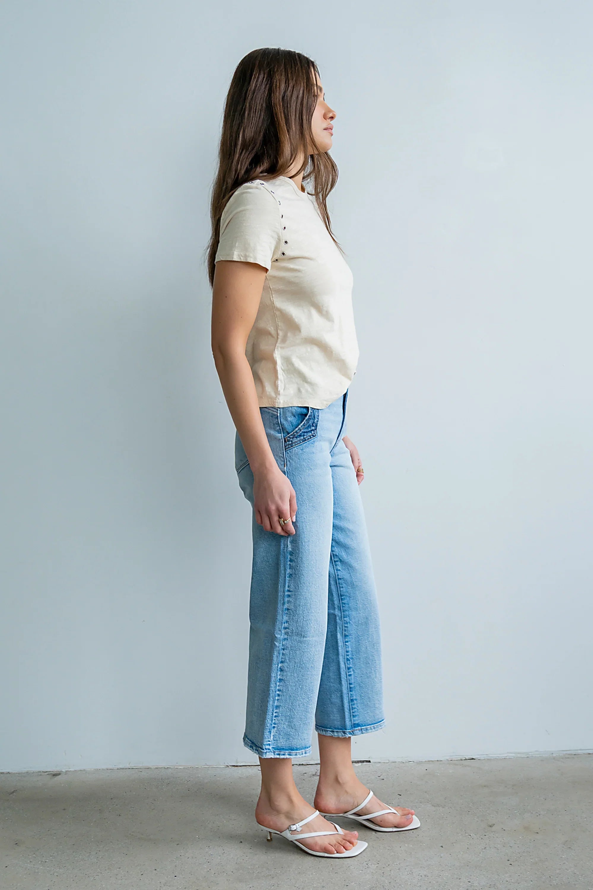 Genesis Grommet Top in Bone
