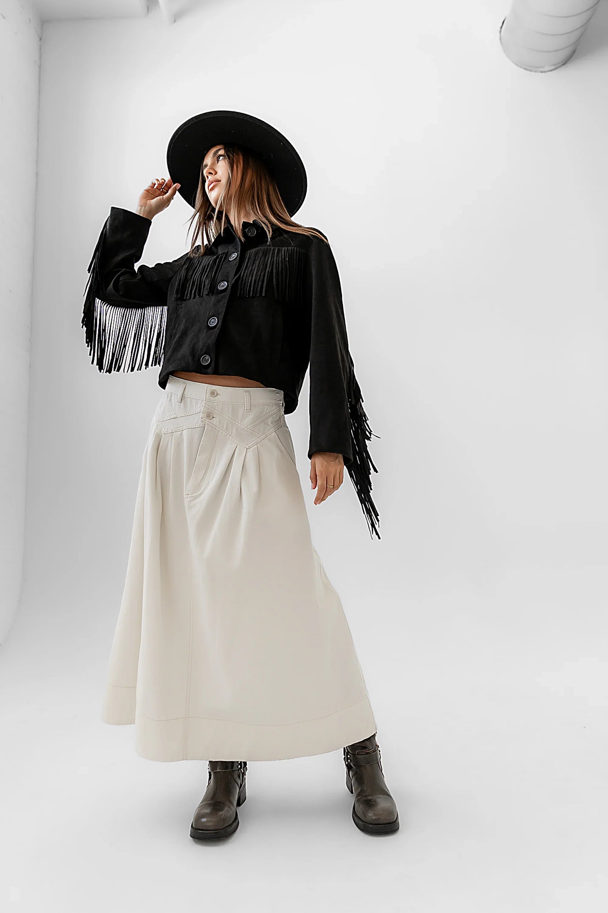 Bridget Fringe Jacket in Black