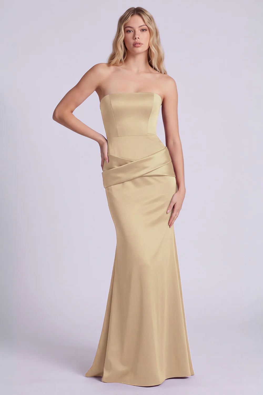 Burgundy Strapless Mermaid Formal Dress