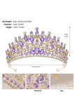 Purple Princess Rhinestone Crowns for Women
