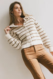 Dolly Striped Knit Cardigan in Olive FINAL SALE