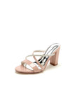 Nude Pink and Silver High Heeled Sandals