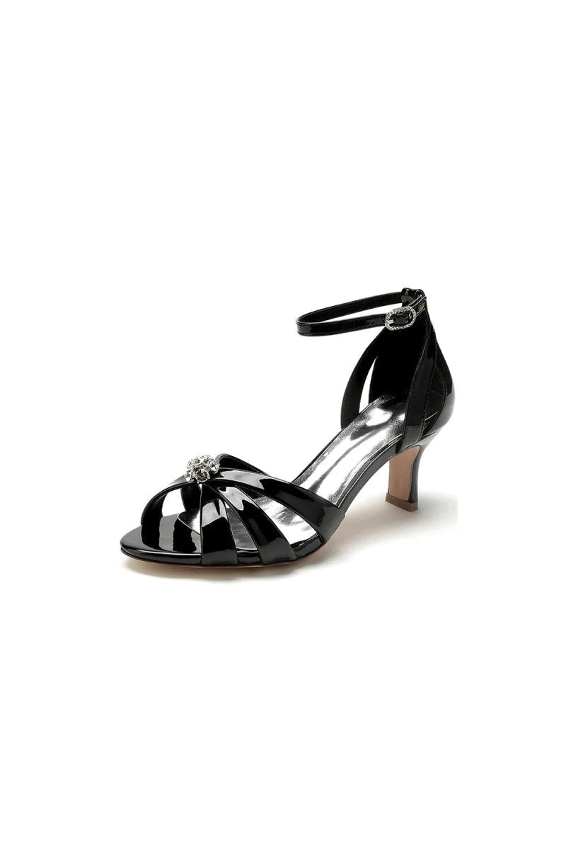 Peep Toe Ankle Strap Wedding Block Heels