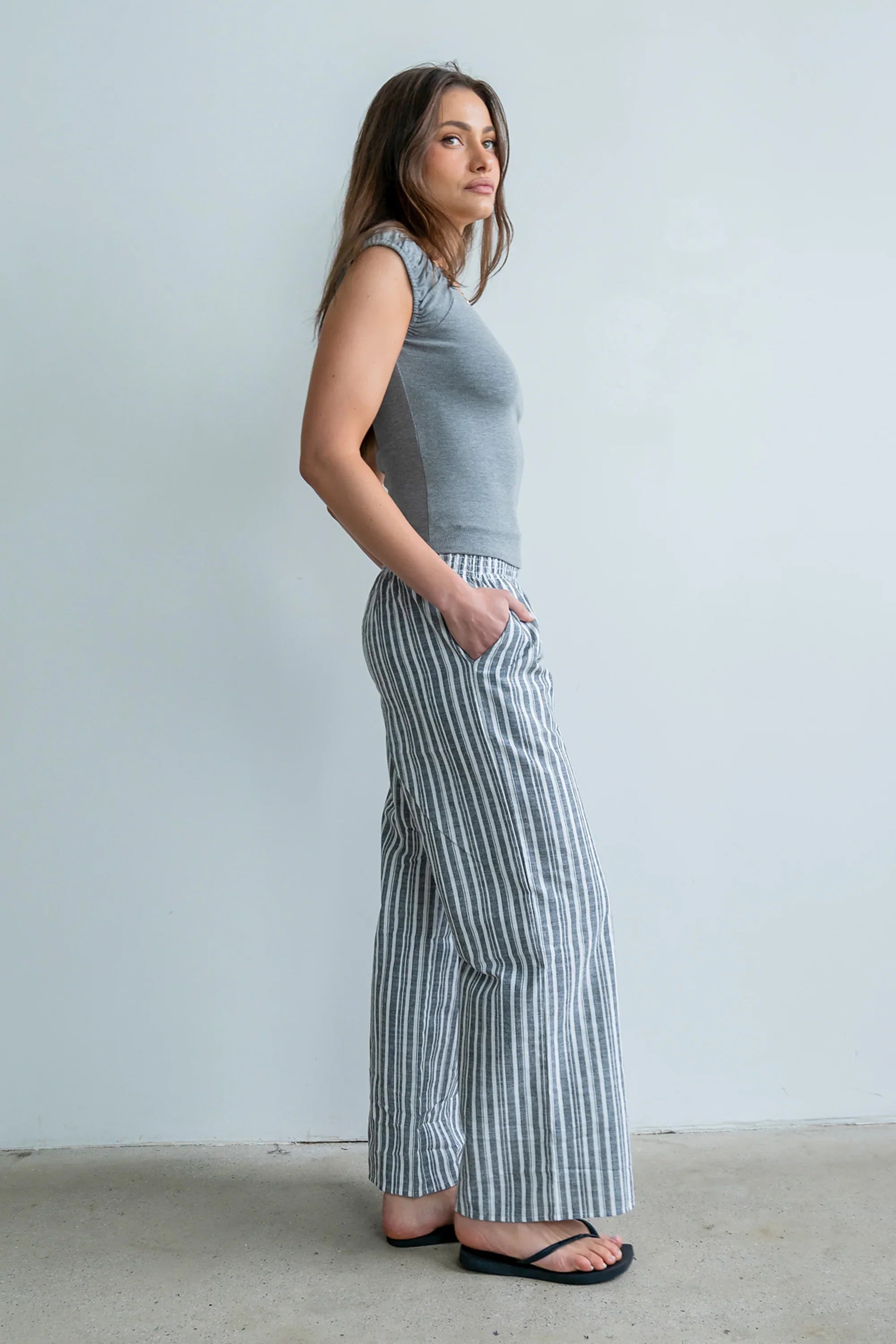 Indiana Striped Pants in Black