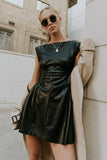 Xiomara Vegan Leather Mini Dress FINAL SALE